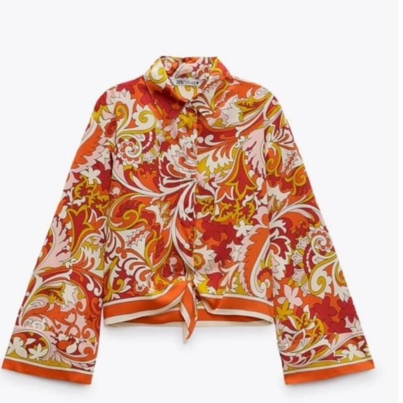 Zara Knotted Print Shirt